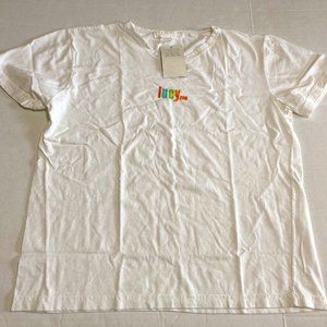 NWT SDI Short Sleeve Solid White T-Shirt Lucy.com Minimalist Cotton USA XL
